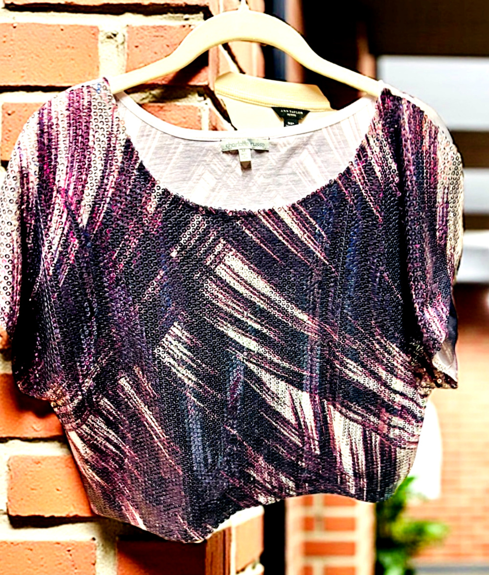 Vintage Charlotte Russe Women's Sequin Shirt